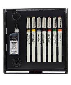 Koh-I-Noor Rapidograph Slim Drawing Pen Set with 7 Pens